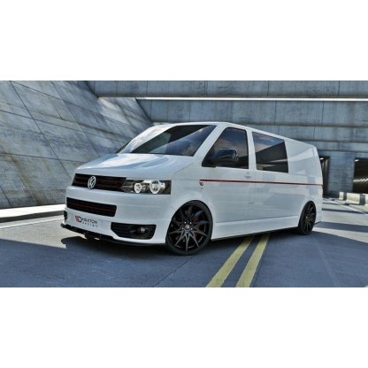 Maxton Design spoiler pod přední nárazník pro Volkswagen T5, černý lesklý plast ABS, Sportline