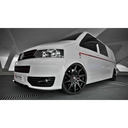 Maxton Design spoiler pod přední nárazník pro Volkswagen T5, černý lesklý plast ABS, Sportline