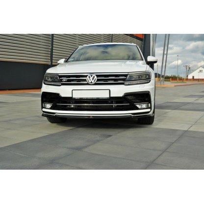 Maxton Design spoiler pod přední nárazník pro Volkswagen Tiguan Mk2 R-Line, černý lesklý plast ABS