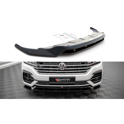 Maxton Design spoiler pod přední nárazník pro Volkswagen Touareg Mk3 /R-Line, černý lesklý plast ABS