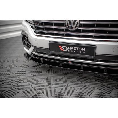 Maxton Design spoiler pod přední nárazník pro Volkswagen Touareg Mk3 /R-Line, černý lesklý plast ABS