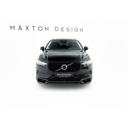 Maxton Design spoiler pod přední nárazník pro Volvo XC60 Mk 2, černý lesklý plast ABS