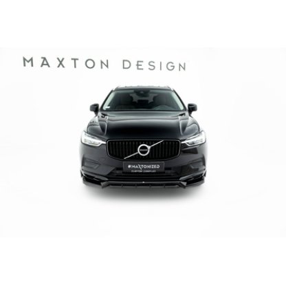Maxton Design spoiler pod přední nárazník pro Volvo XC60 Mk 2, černý lesklý plast ABS