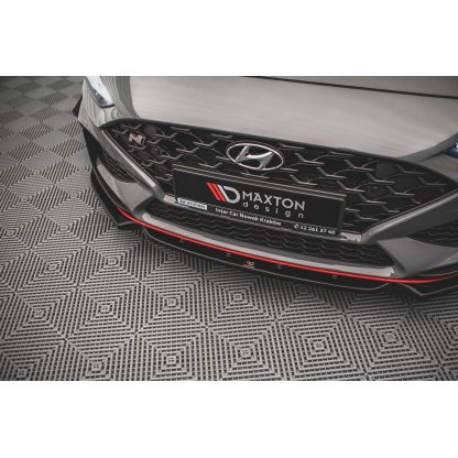 Maxton Design spoiler pod přední nárazník s křidélky ver.1 pro Hyundai i30 N MK3 Facelift, černý lesklý plast ABS