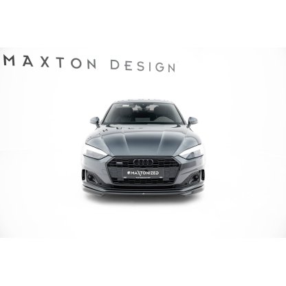 Maxton Design spoiler pod přední nárazník v.1 pro Audi A5 F5 Facelift, černý lesklý plast ABS, Coupe/Sportback