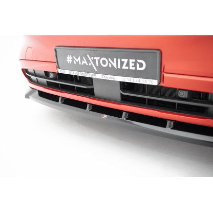 Maxton Design spoiler pod přední nárazník v.1 pro Ford Transit Custom Mk2, černý lesklý plast ABS