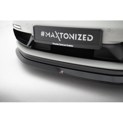 Maxton Design spoiler pod přední nárazník v.1 pro Porsche Cayman 982c, černý lesklý plast ABS, 718 GTS