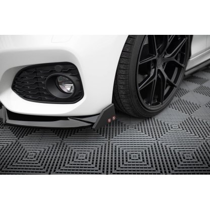 Maxton Design spoiler pod přední nárazník v.5 s křidélky pro BMW řada 1 F20- F21 Facelift, černý lesklý plast ABS, M-Pack/M140i