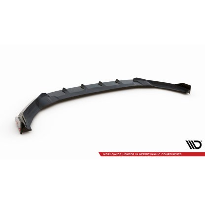 Maxton Design spoiler pod přední nárazník v.5 s křidélky pro Volkswagen Golf R Mk7, černý lesklý plast ABS