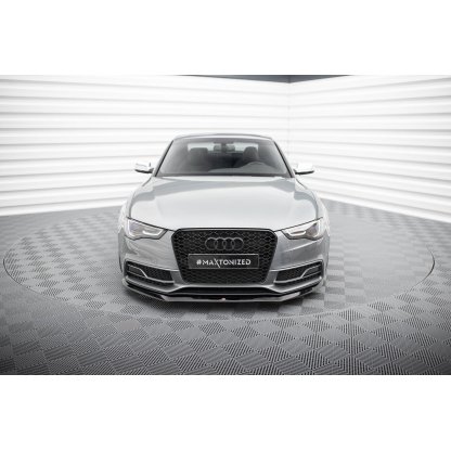 Maxton Design spoiler pod přední nárazník ver.1 pro Audi A5 8T FL, černý lesklý plast ABS, S-Line