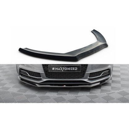 Maxton Design spoiler pod přední nárazník ver.1 pro Audi A5 8T FL, černý lesklý plast ABS, S-Line