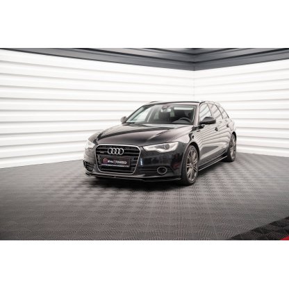 Maxton Design spoiler pod přední nárazník ver.1 pro Audi A6 C7, černý lesklý plast ABS