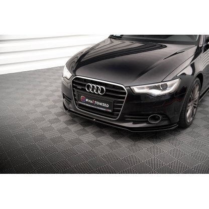 Maxton Design spoiler pod přední nárazník ver.1 pro Audi A6 C7, černý lesklý plast ABS