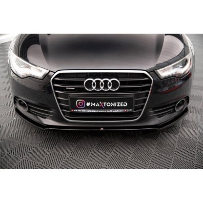 Maxton Design spoiler pod přední nárazník ver.1 pro Audi A6 C7, černý lesklý plast ABS