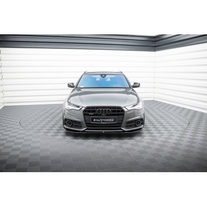 Maxton Design spoiler pod přední nárazník ver.1 pro Audi A6 C7 FL, černý lesklý plast ABS