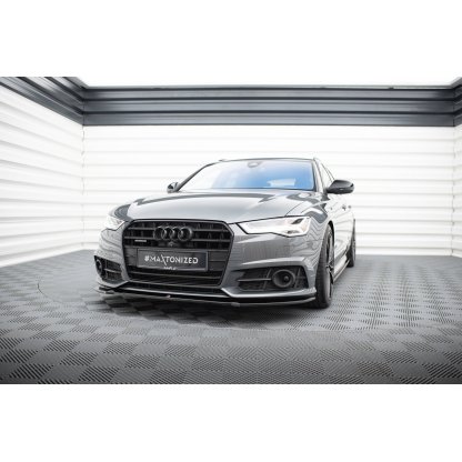 Maxton Design spoiler pod přední nárazník ver.1 pro Audi A6 C7 FL, černý lesklý plast ABS