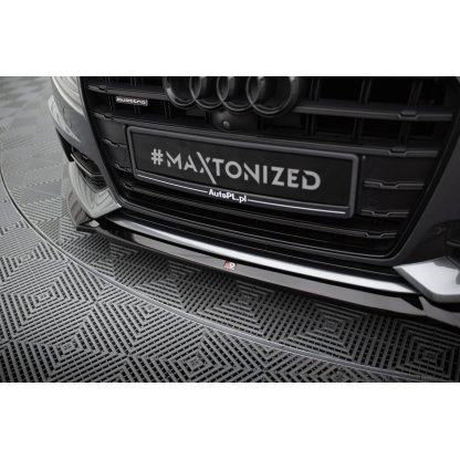 Maxton Design spoiler pod přední nárazník ver.1 pro Audi A6 C7 FL, černý lesklý plast ABS