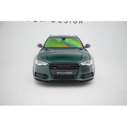 Maxton Design spoiler pod přední nárazník ver.1 pro Audi S6 C7, černý lesklý plast ABS