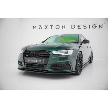 Maxton Design spoiler pod přední nárazník ver.1 pro Audi S6 C7, černý lesklý plast ABS