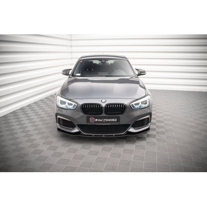 Maxton Design spoiler pod přední nárazník ver.1 pro BMW řada 1 F20- F21 Facelift, černý lesklý plast ABS, černý lesklý plast ABS