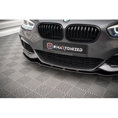 Maxton Design spoiler pod přední nárazník ver.1 pro BMW řada 1 F20- F21 Facelift, černý lesklý plast ABS, černý lesklý plast ABS