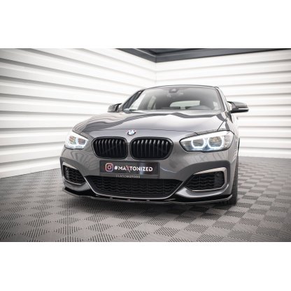 Maxton Design spoiler pod přední nárazník ver.1 pro BMW řada 1 F20- F21 Facelift, černý lesklý plast ABS, černý lesklý plast ABS