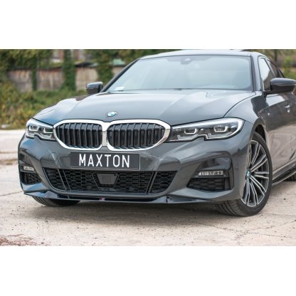 Maxton Design spoiler pod přední nárazník ver.1 pro BMW řada 3 G20 M-Pack, černý lesklý plast ABS