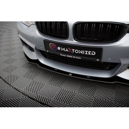 Maxton Design spoiler pod přední nárazník ver.1 pro BMW řada 4 F32, černý lesklý plast ABS
