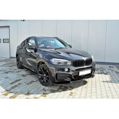 Maxton Design spoiler pod přední nárazník ver.1 pro BMW X6 F16, černý lesklý plast ABS, M-Pack