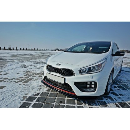 Maxton Design spoiler pod přední nárazník ver.1 pro Kia Cee'd Mk 2/ProCeed GT, černý lesklý plast ABS