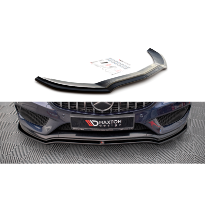 Maxton Design spoiler pod přední nárazník ver.1 pro Mercedes třída C W205/C43 AMG, černý lesklý plast ABS