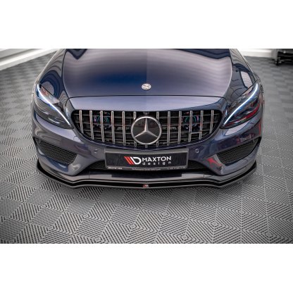 Maxton Design spoiler pod přední nárazník ver.1 pro Mercedes třída C W205/C43 AMG, černý lesklý plast ABS