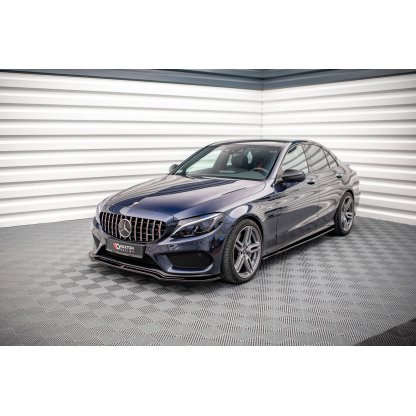 Maxton Design spoiler pod přední nárazník ver.1 pro Mercedes třída C W205/C43 AMG, černý lesklý plast ABS