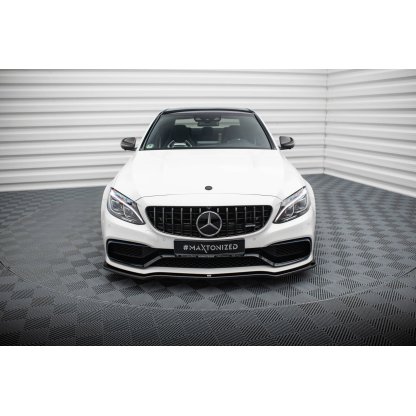 Maxton Design spoiler pod přední nárazník ver.1 pro Mercedes třída C W205/C63 AMG, černý lesklý plast ABS, Combi