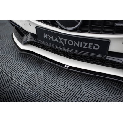 Maxton Design spoiler pod přední nárazník ver.1 pro Mercedes třída C W205/C63 AMG, černý lesklý plast ABS, Combi