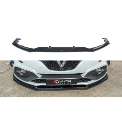 Maxton Design spoiler pod přední nárazník ver.1 pro Renault Megane RS Mk4, černý lesklý plast ABS