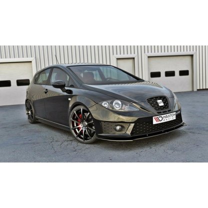 Maxton Design spoiler pod přední nárazník ver.1 pro Seat Leon Cupra Mk2, černý lesklý plast ABS
