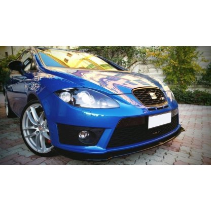 Maxton Design spoiler pod přední nárazník ver.1 pro Seat Leon Cupra Mk2, černý lesklý plast ABS