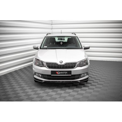 Maxton Design spoiler pod přední nárazník ver.1 pro Škoda Fabia Mk3, černý lesklý plast ABS