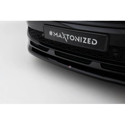 Maxton Design spoiler pod přední nárazník ver.1 pro Škoda Kamiq Mk1 Facelift, černý lesklý plast ABS, Monte Carlo