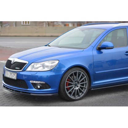 Maxton Design spoiler pod přední nárazník ver.1 pro Škoda Octavia RS Facelift Mk2 Facelift, černý lesklý plast ABS
