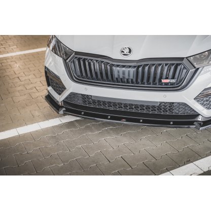 Maxton Design spoiler pod přední nárazník ver.1 pro Škoda Octavia RS Mk4, černý lesklý plast ABS