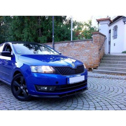 Maxton Design spoiler pod přední nárazník ver.1 pro Škoda Rapid, černý lesklý plast ABS
