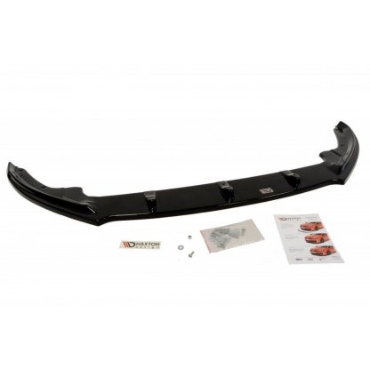 Maxton Design spoiler pod přední nárazník ver.1 pro Škoda Rapid, černý lesklý plast ABS
