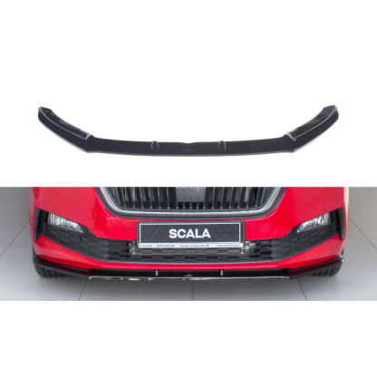 Maxton Design spoiler pod přední nárazník ver.1 pro Škoda Scala, černý lesklý plast ABS