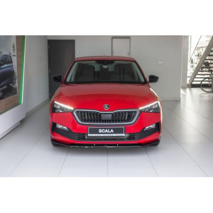 Maxton Design spoiler pod přední nárazník ver.1 pro Škoda Scala, černý lesklý plast ABS