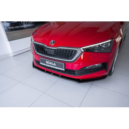 Maxton Design spoiler pod přední nárazník ver.1 pro Škoda Scala, černý lesklý plast ABS