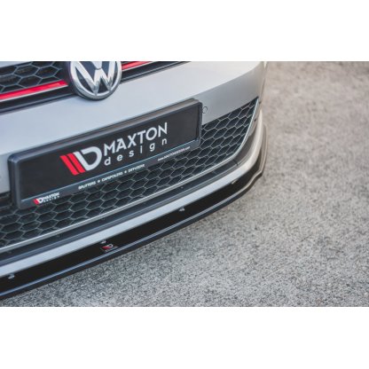 Maxton Design spoiler pod přední nárazník ver.1 pro Volkswagen Golf GTI Mk7, černý lesklý plast ABS