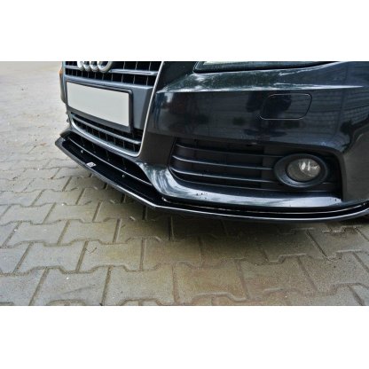 Maxton Design spoiler pod přední nárazník ver.2 pro Audi A4 B8, černý lesklý plast ABS