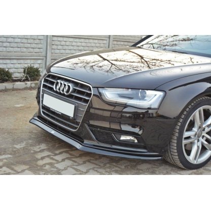 Maxton Design spoiler pod přední nárazník ver.2 pro Audi A4 B8 Facelift, černý lesklý plast ABS